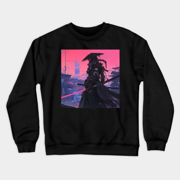 Cyberpunk Samurai Sunset Crewneck Sweatshirt by UKnowWhoSaid